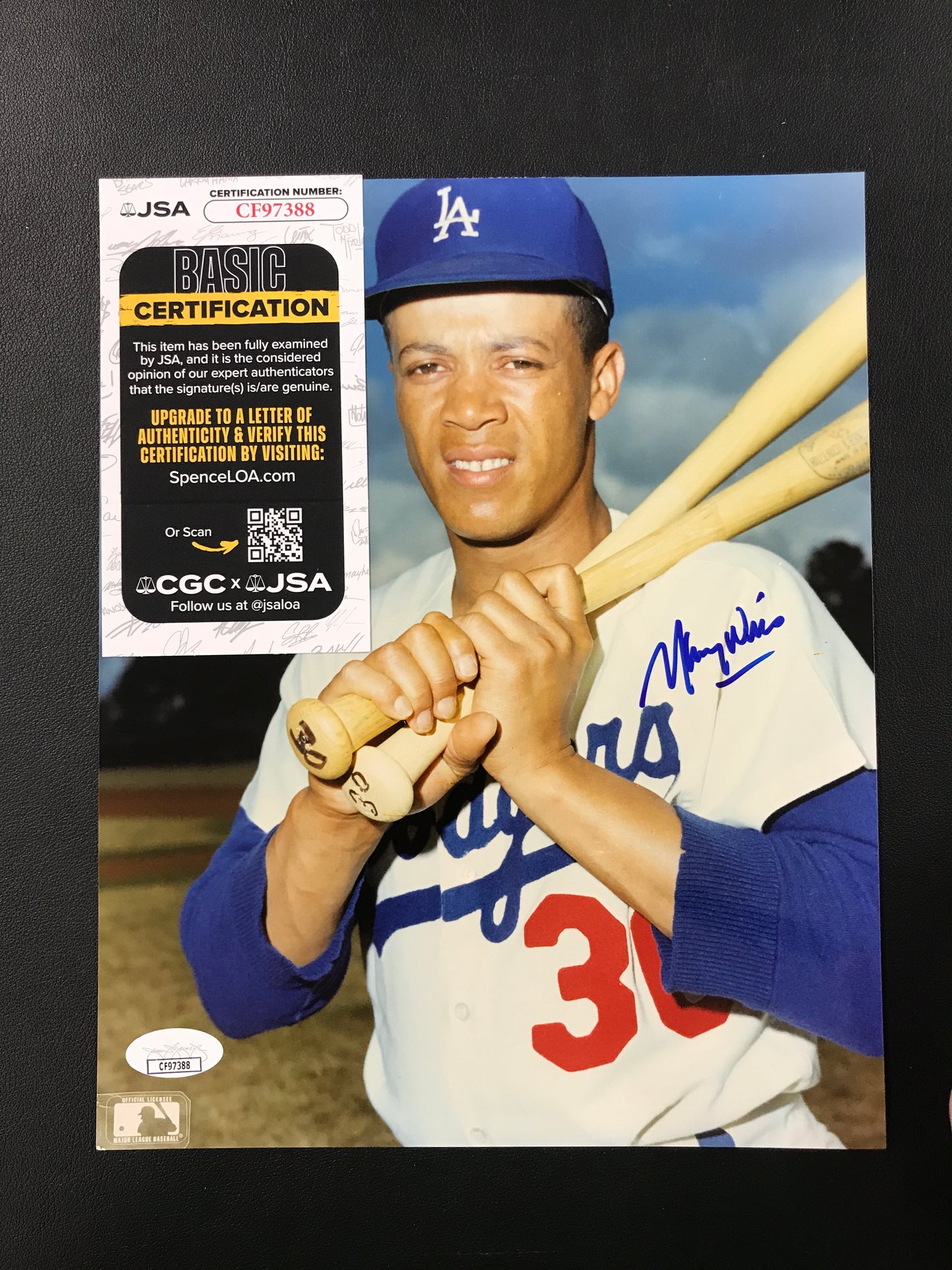 Maury Wills Signed 8x10 Photo Los Angeles Dodgers JSA Certified