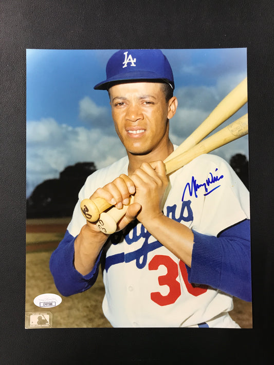 Maury Wills Signed 8x10 Photo Los Angeles Dodgers JSA Certified
