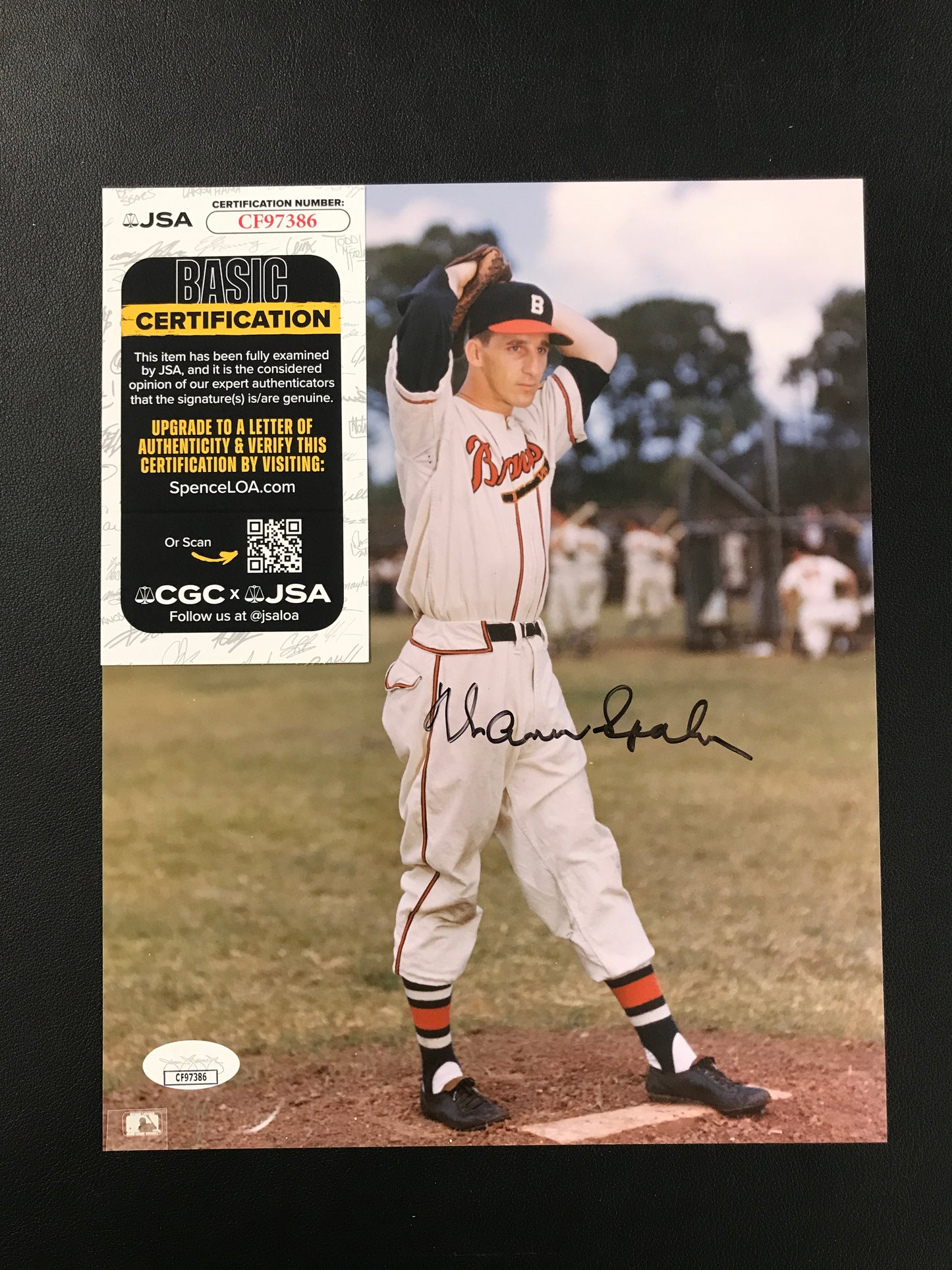 Warren Spahn Signed 8x10 Photo Boston Braves HOF JSA Certified
