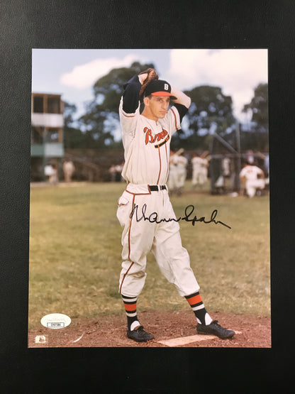 Warren Spahn Signed 8x10 Photo Boston Braves HOF JSA Certified