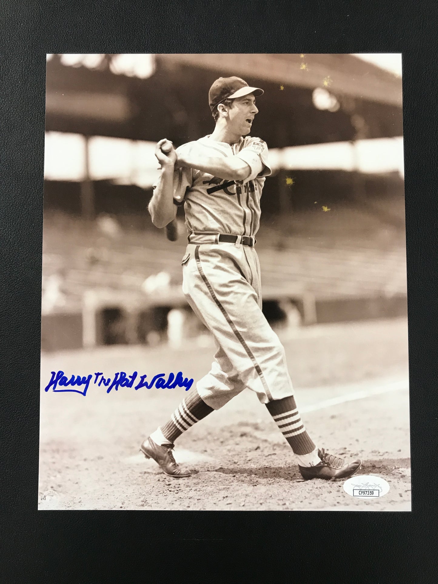 Harry "The Hat" Walker Signed 8x10 Photo St. Lous Cardinals JSA Certified