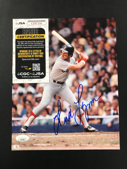 Fred Lynn Signed 8x10 Photo Boston Red Sox JSA Certified