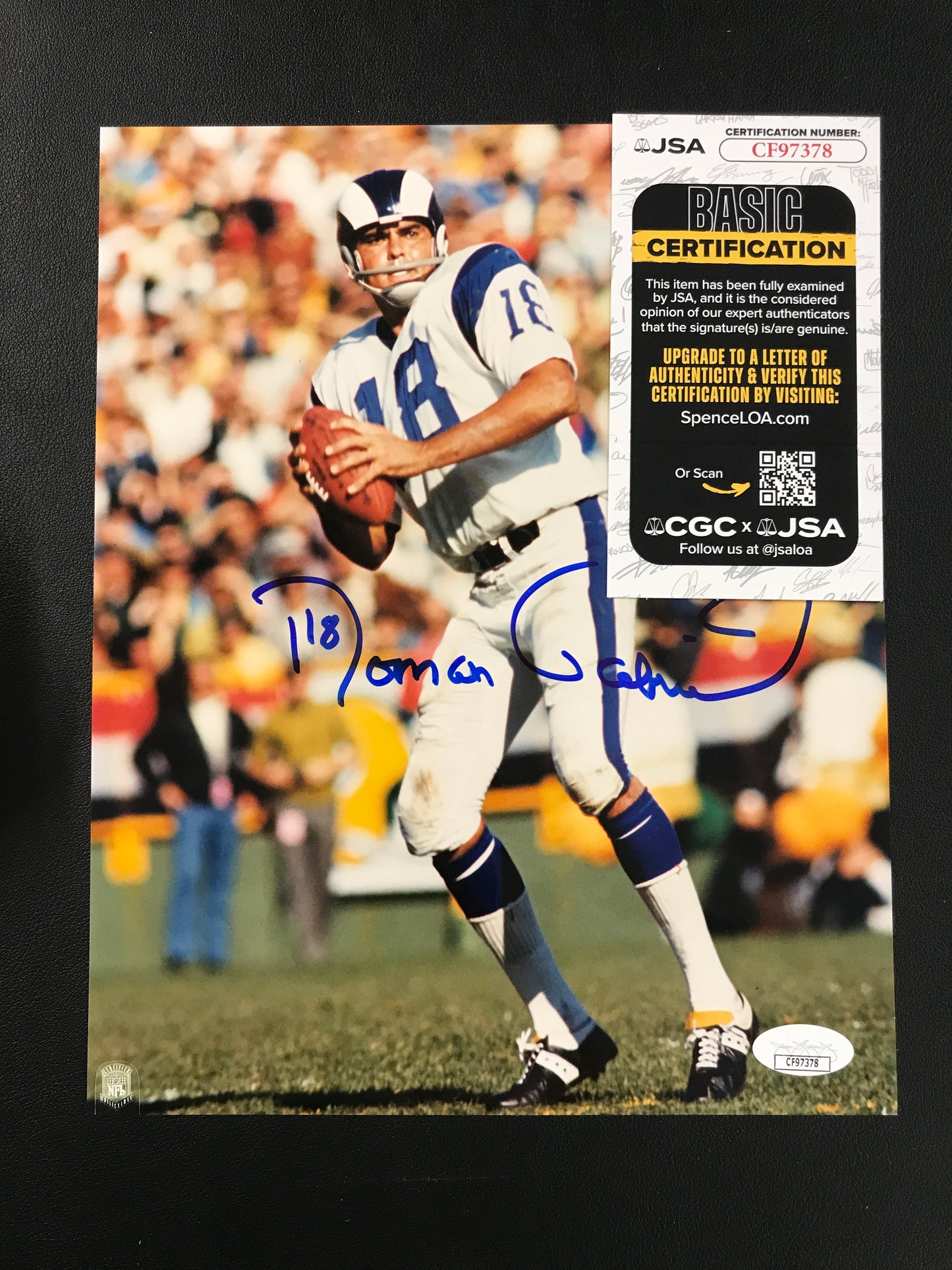 Roman Gabriel Signed 8x10 Photo Los Angeles Rams JSA Certified