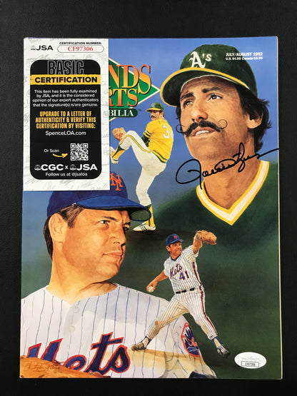 Rollie Fingers Legends Sports 1992 Signed Magazine Oakland A's HOF JSA