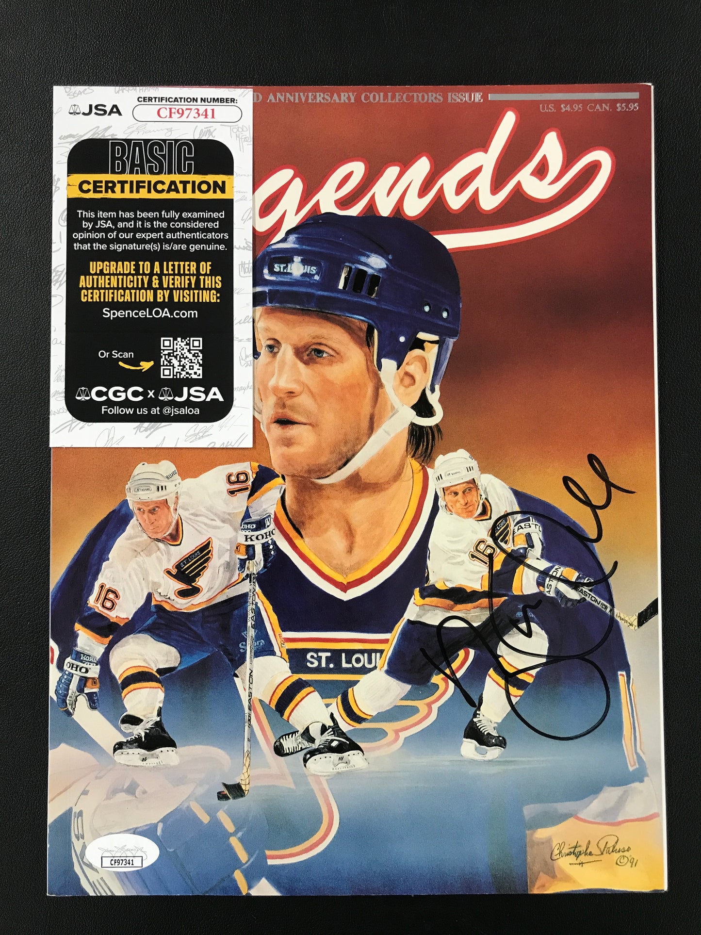 Brett Hall Legends Sports 1991 Signed Magazine St. Louis Blues Hockey Autograph JSA