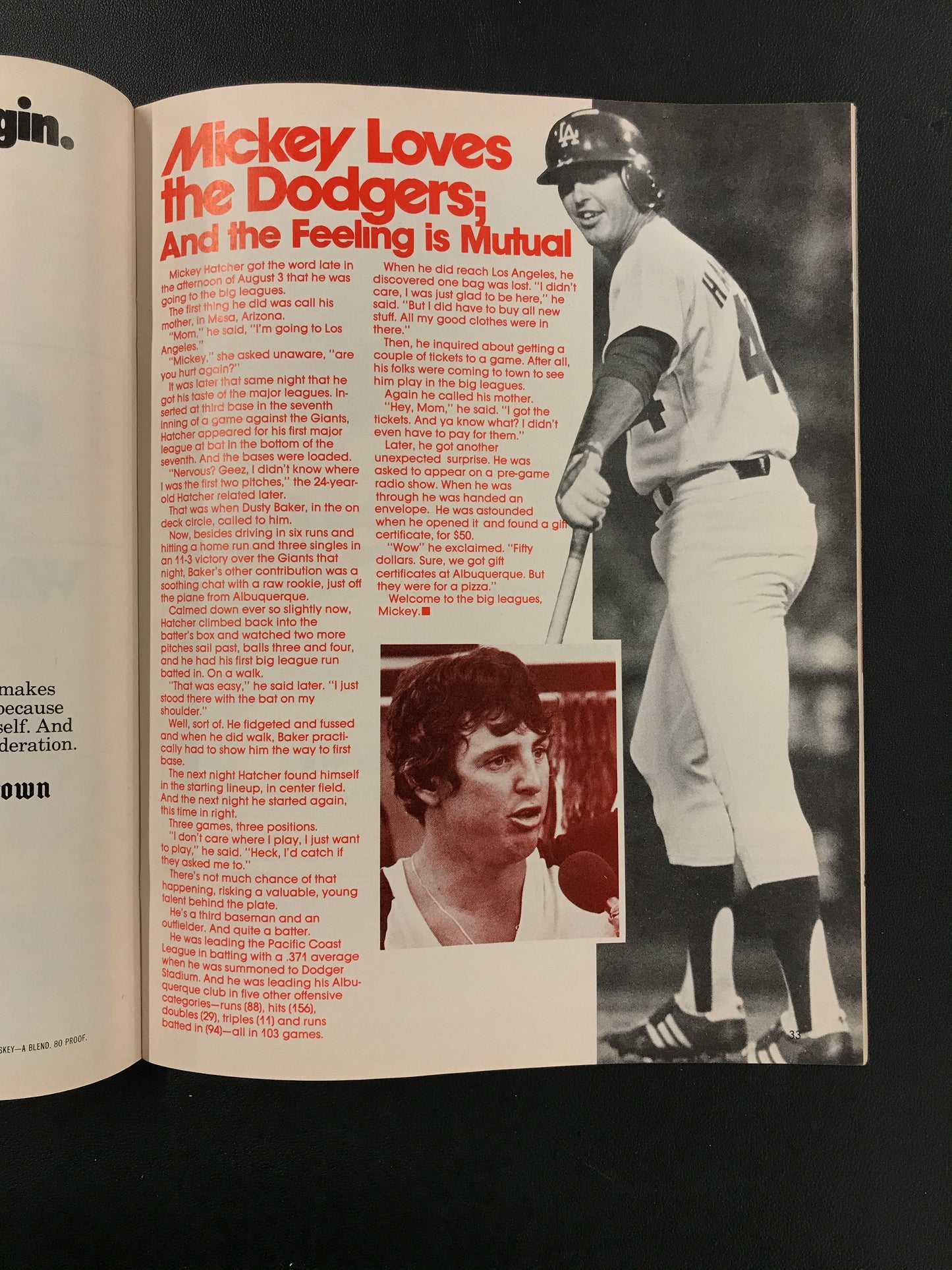 Dodgers vs. Astros 1979 Program with 9-29-79 Game Ticket Manny Mota Record