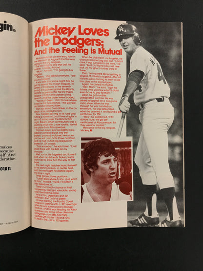 Dodgers vs. Astros 1979 Program with 9-29-79 Game Ticket Manny Mota Record