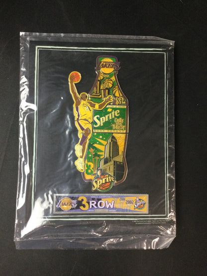 Kobe Bryant Sprite Promo large "3 Row" Pin Los Angeles Lakers Championships 2000-2002