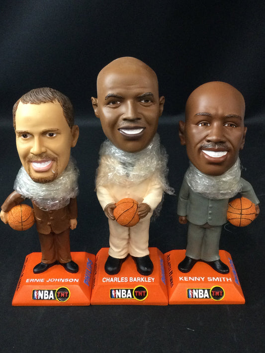 Charles Barkley, Ernie Johnson & Kenny Smith TNT Broadcast Bobblehead Set