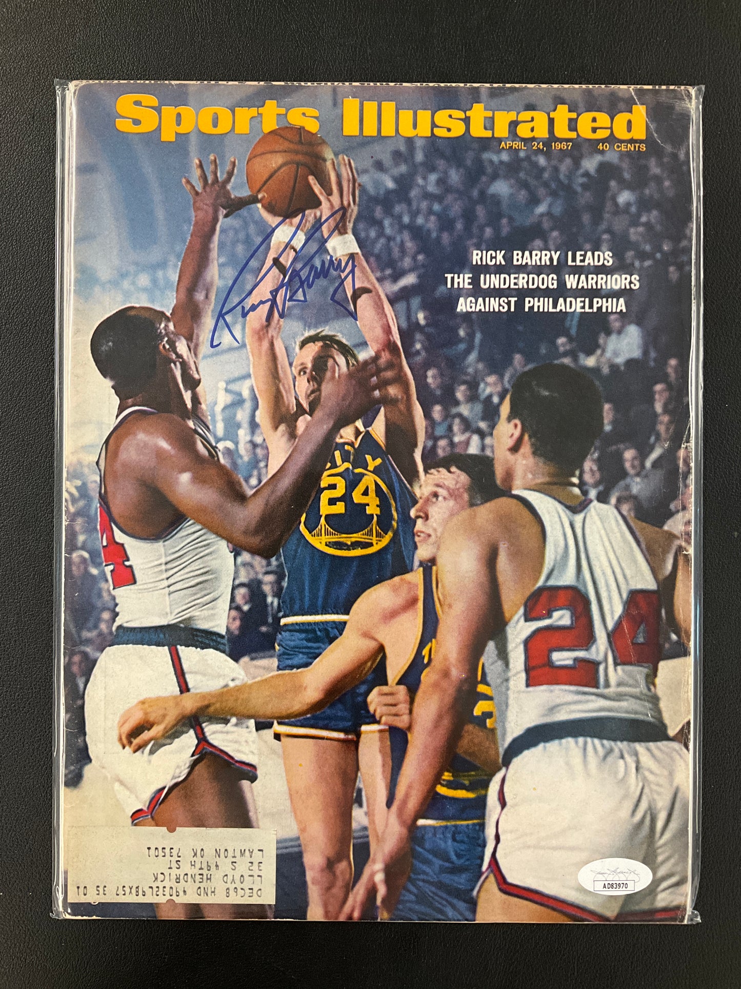Rick Barry Signed Sports Illustrated NBA JSA Certified Auto Golden State Warriors 1967