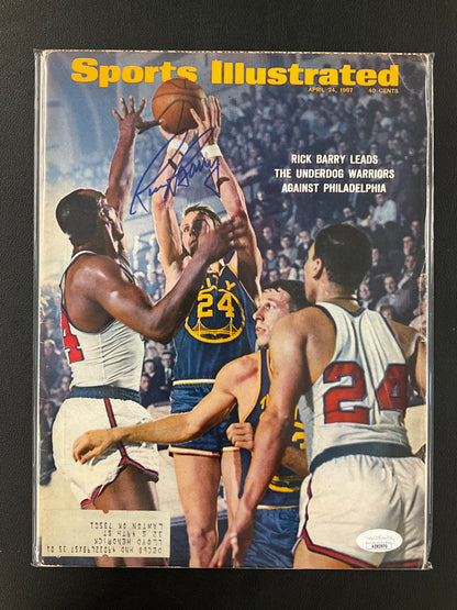 Rick Barry Signed Sports Illustrated NBA JSA Certified Auto Golden State Warriors 1967