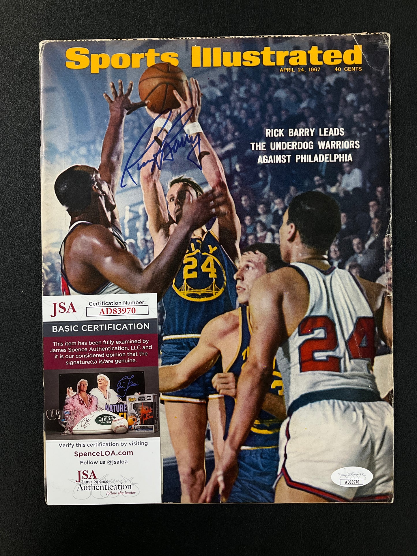 Rick Barry Signed Sports Illustrated NBA JSA Certified Auto Golden State Warriors 1967