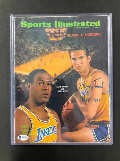 Jerry West Signed Sports Illustrated NBA Beckett Certified Auto Los Angeles Lakers 1968