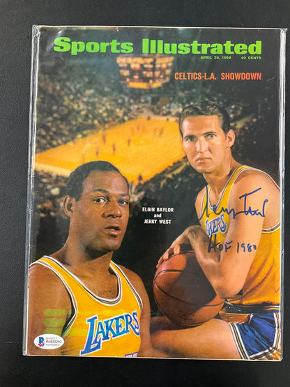 Jerry West Signed Sports Illustrated NBA Beckett Certified Auto Los Angeles Lakers 1968