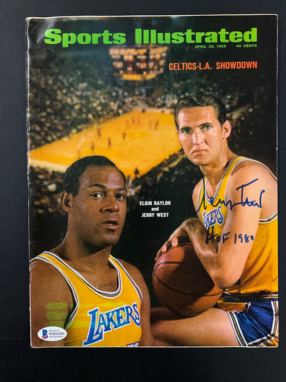 Jerry West Signed Sports Illustrated NBA Beckett Certified Auto Los Angeles Lakers 1968
