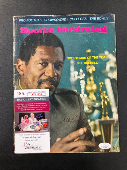 Bill Russell Signed Sports Illustrated NBA JSA Certified Auto Boston Celtics 1968