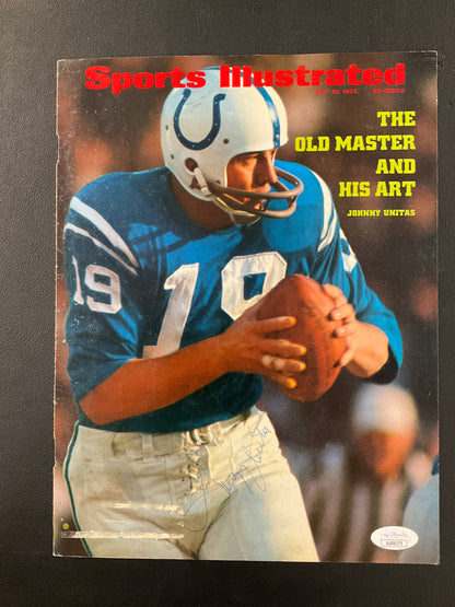 Johnny Unitas Signed Sports Illustrated Cover NFL JSA Certified Auto Baltimore Colts 1972