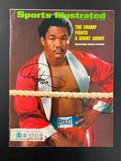George Foreman Signed Sports Illustrated Boxing Beckett Certified Auto 1973