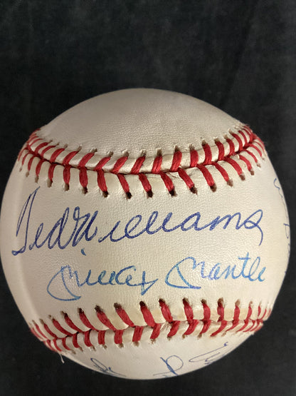 Ted Williams & Mickey Mantle in Sweet Spot 500 Home Run Club Ball JSA LOA, 11 autos HIGH GRADE