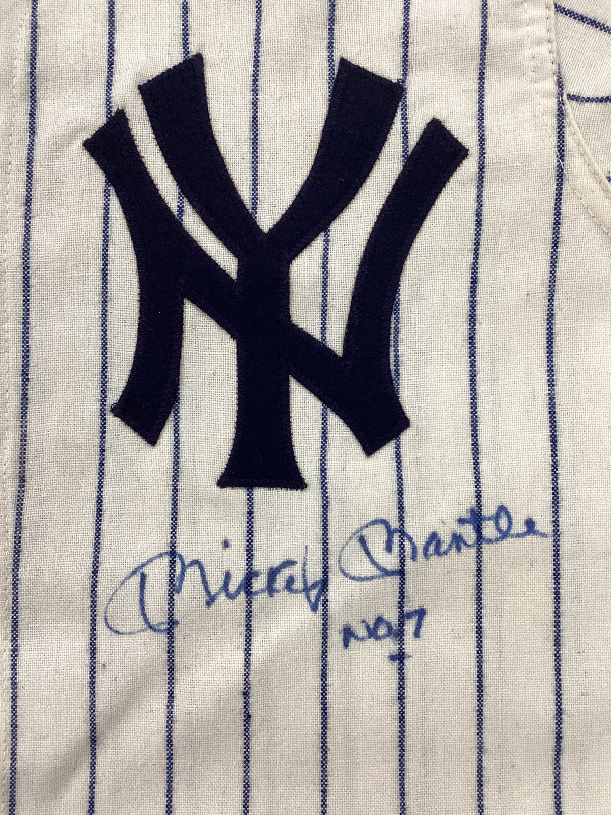 Mickey Mantle Autograph Signed "7" 1951 New York Yankees Rookie Game Model Jersey JSA LOA
