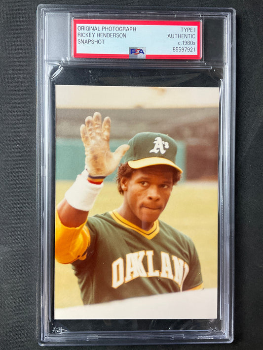 Rickey Henderson PSA Type 1 Snapshot Photo Early 1980s Oakland A's RARE!