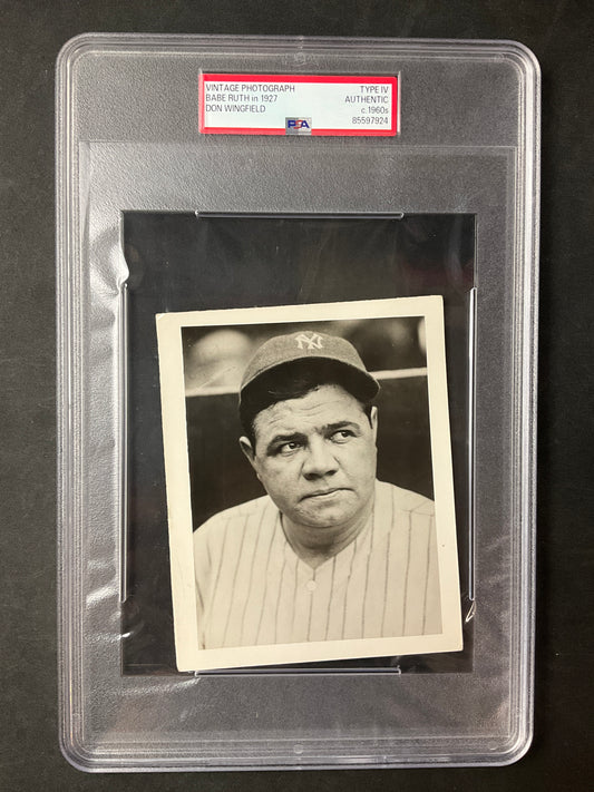 Babe Ruth PSA Type 4 Original Photo 1927 Yankees from Don Wingfield during the 1960's