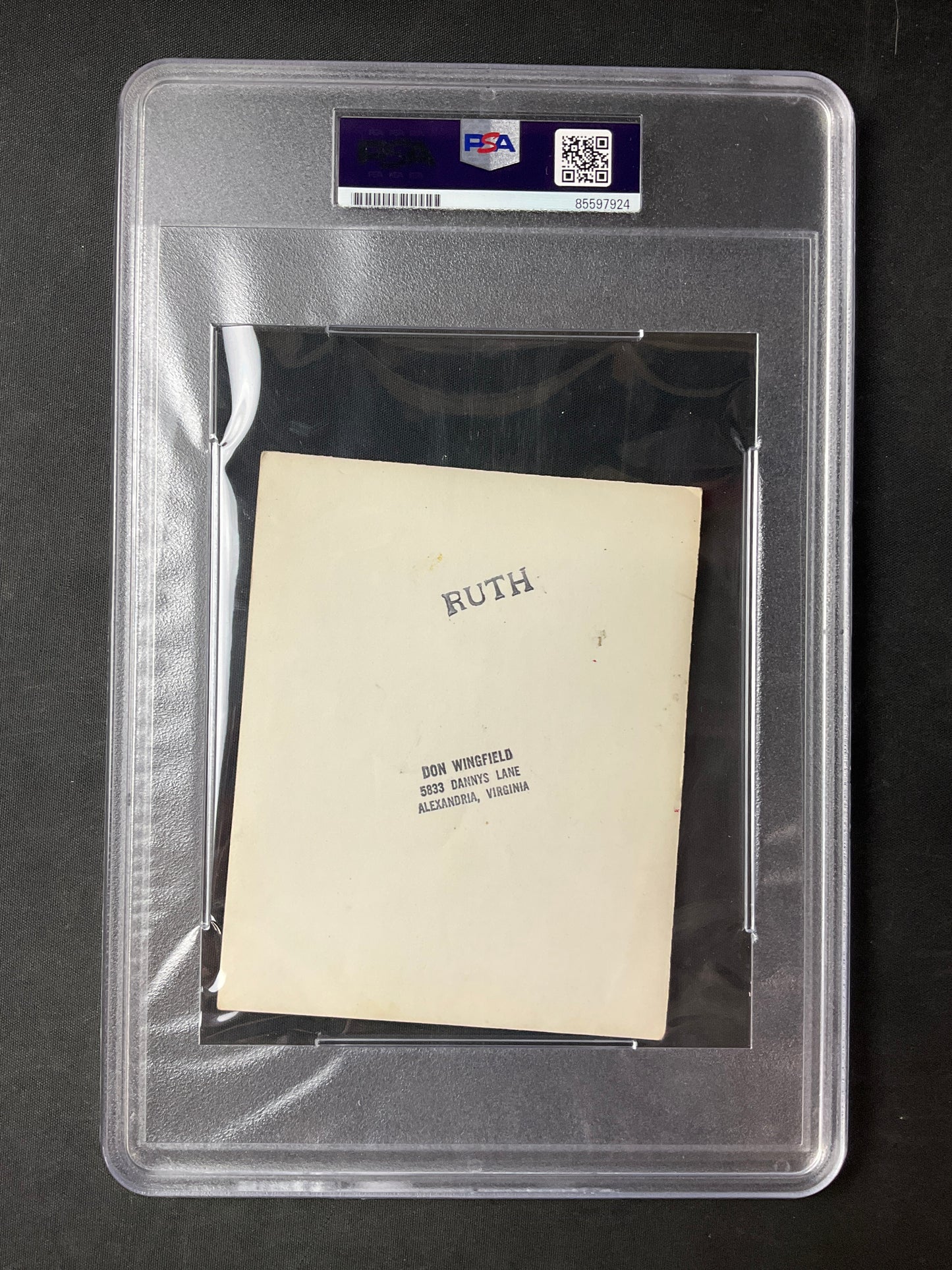 Babe Ruth PSA Type 4 Original Photo 1927 Yankees from Don Wingfield during the 1960's