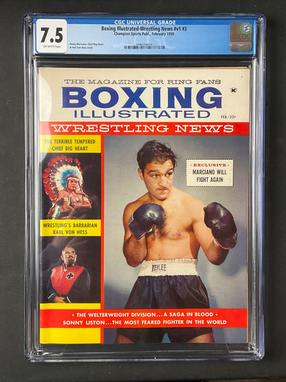 Rocky Marciano 1958 Boxing Illustrated CGC 7.5 Graded Magazine, Highest in Census