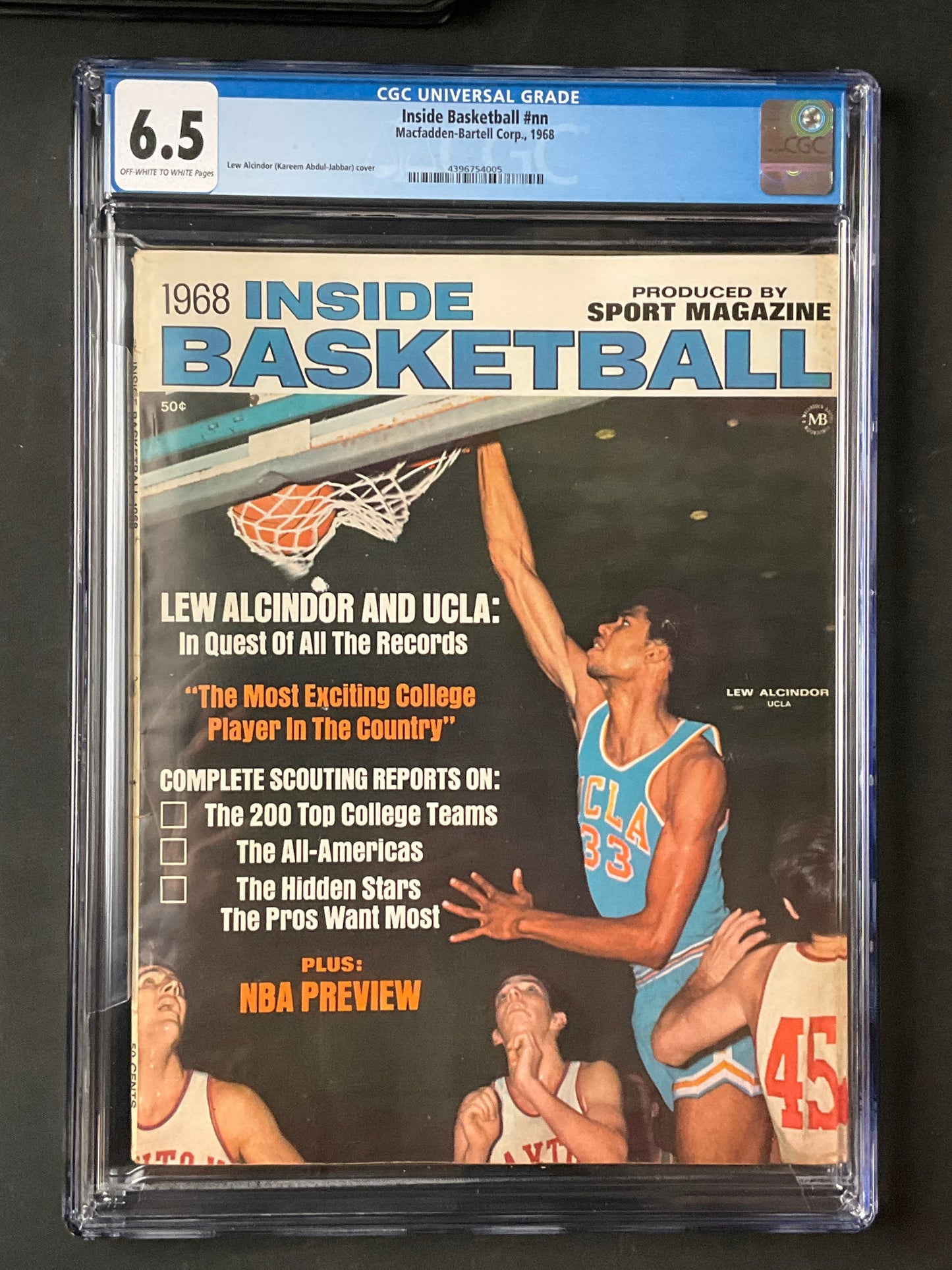 Lew Alcindor Inside Basketball Magazine from 1968 CGC 6.5 UCLA