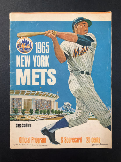 New York Mets 1965 Official Program & Scorecard Shea Stadium Cover