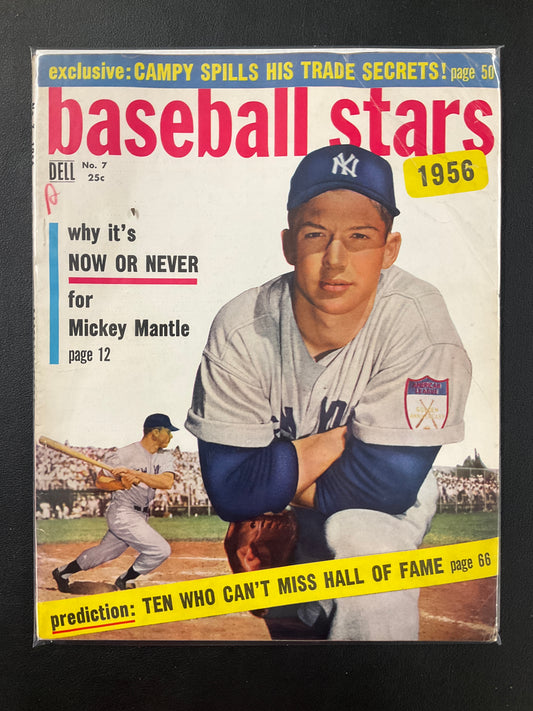 Mickey Mantle 1956 Baseball Stars Magazine Cover New York Yankees