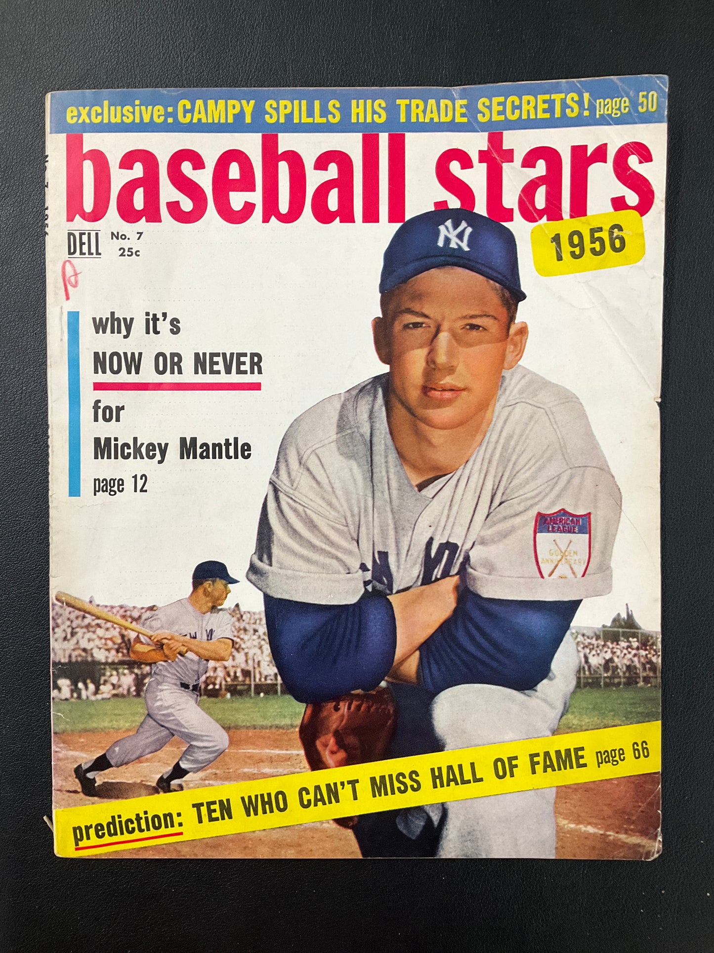 Mickey Mantle 1956 Baseball Stars Magazine Cover New York Yankees