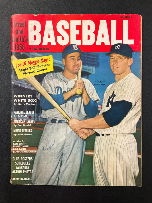 Mickey Mantle/Duke Snider 1956 Street and Smith's Magazine Cover New York Yankees