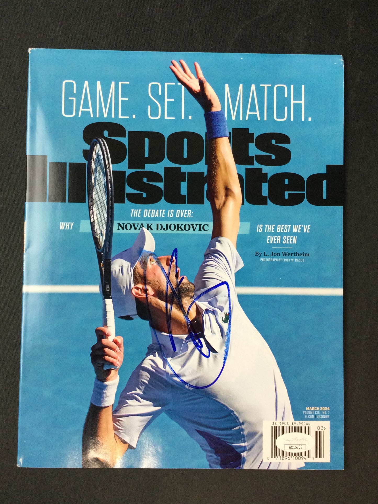 Novak Djokovic SIGNED Sports Illustrated Tennis JSA certified Auto Newsstand Copy