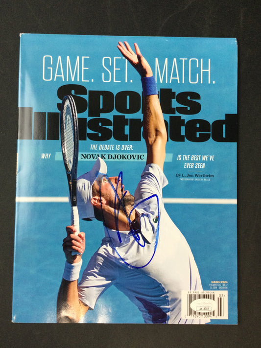 Novak Djokovic SIGNED Sports Illustrated Tennis JSA certified Auto Newsstand Copy