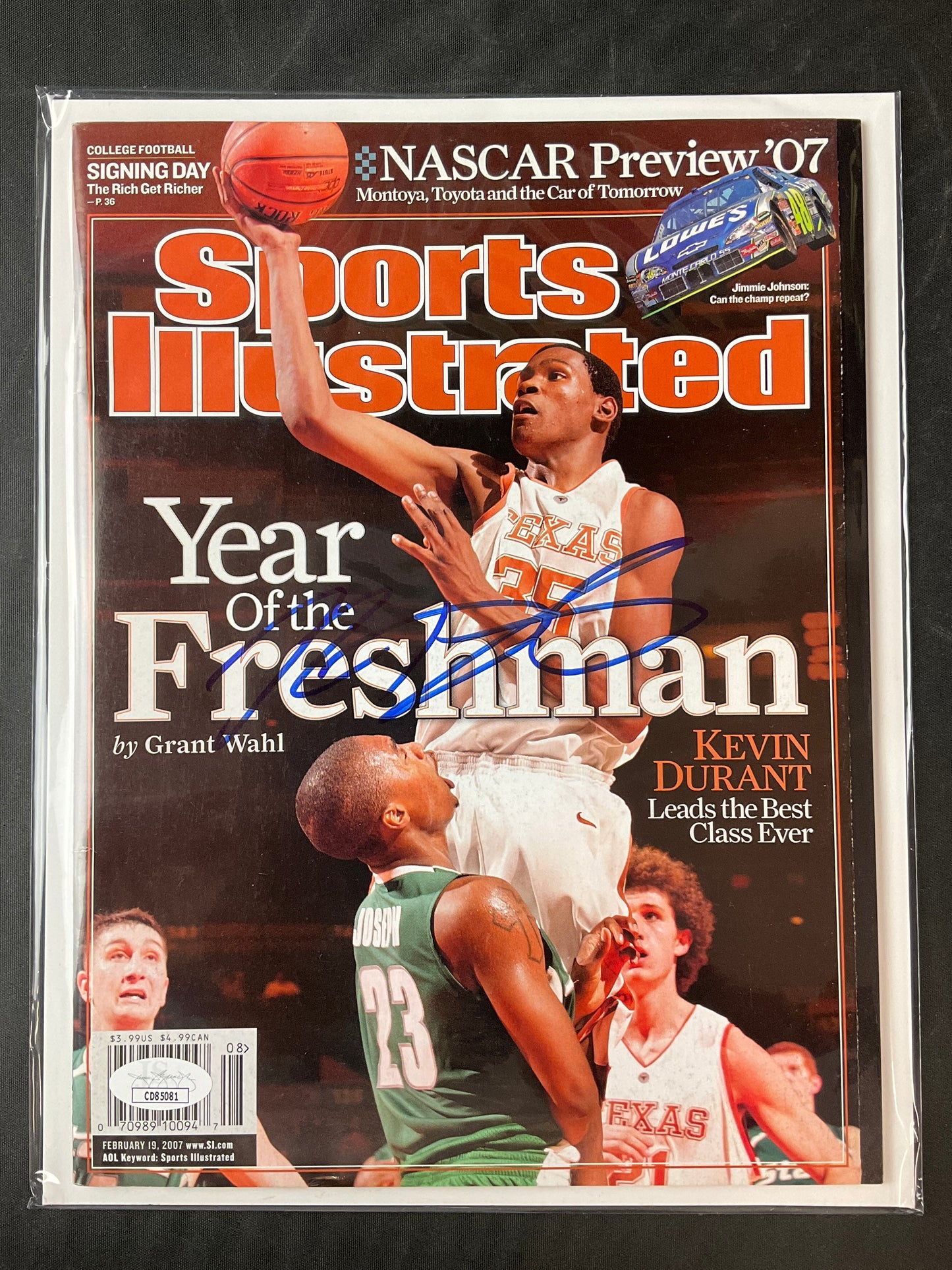 Kevin Durant Signed Sports Illustrated NBA JSA Certified Auto Texas Longhorns