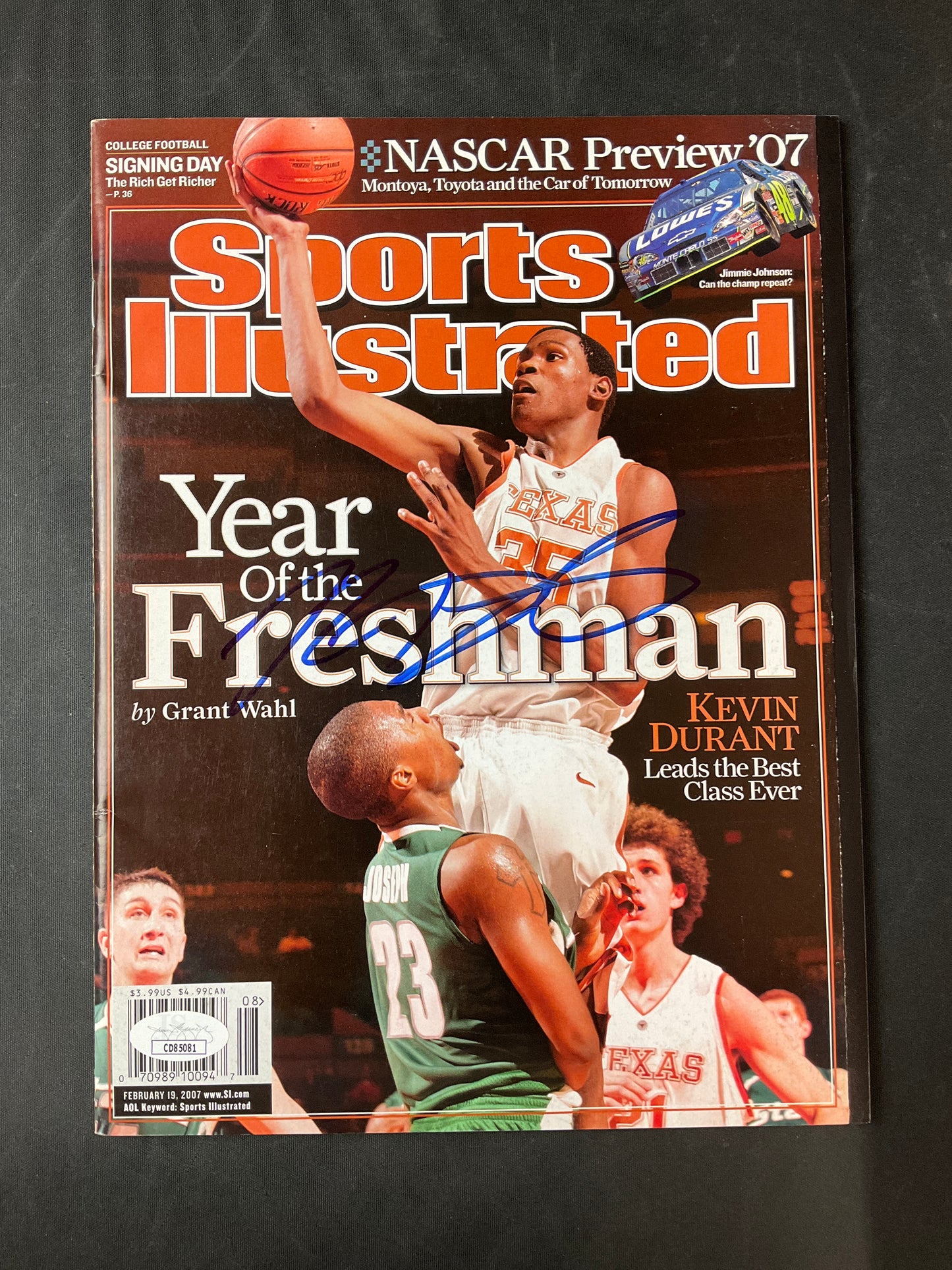 Kevin Durant Signed Sports Illustrated NBA JSA Certified Auto Texas Longhorns