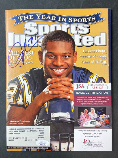 LaDainian Tomlinson Signed Sports Illustrated NFL JSA Certified Auto Chargers