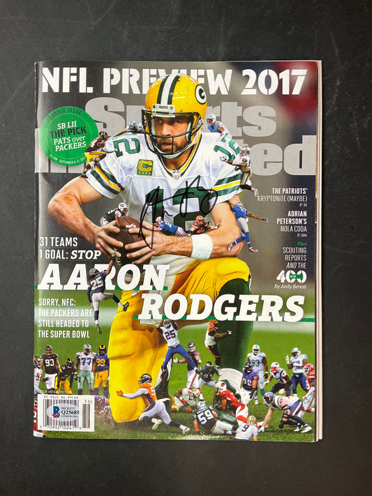 Aaron Rodgers Signed Sports Illustrated NFL Beckett Certified Auto Green Bay Packers