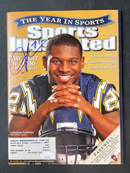 LaDainian Tomlinson Signed Sports Illustrated NFL JSA Certified Auto Chargers