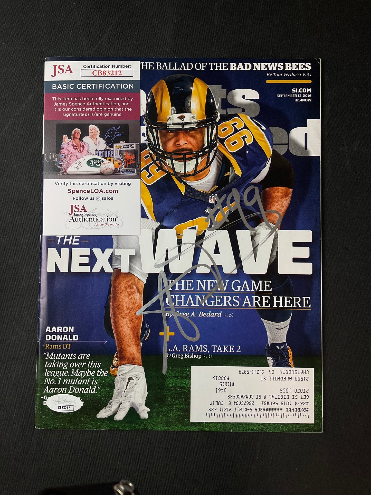 Aaron Donald Signed Sports Illustrated NFL JSA Certified Auto Los Angeles Rams