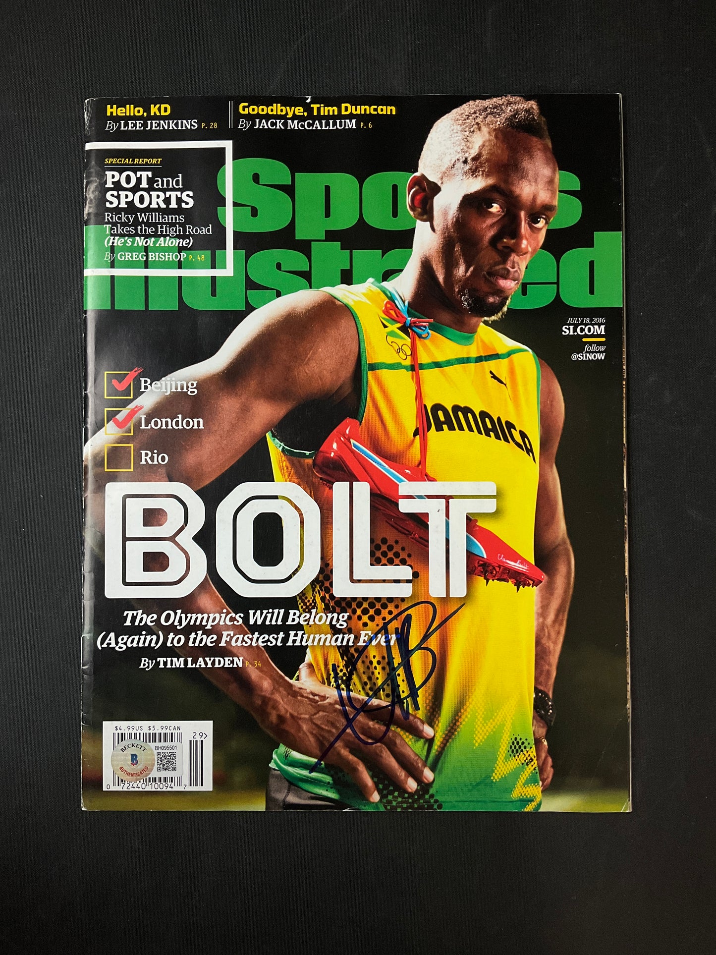 Usain Bolt Signed Sports Illustrated Track & Field Beckett Certified Auto