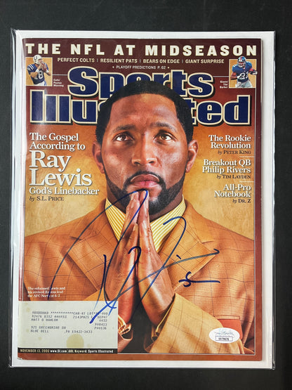 Ray Lewis Signed Sports Illustrated NFL JSA Certified Auto Baltimore Ravens