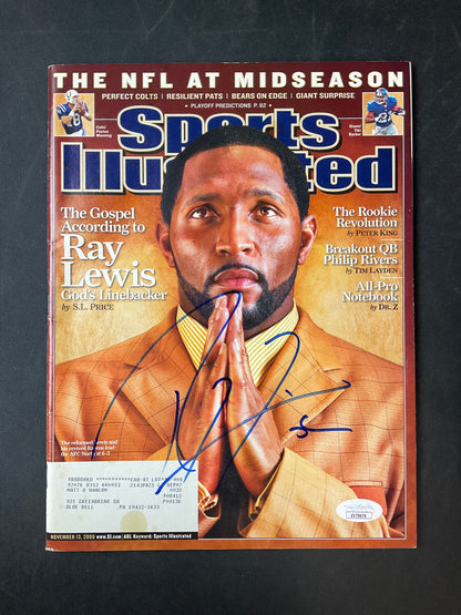 Ray Lewis Signed Sports Illustrated NFL JSA Certified Auto Baltimore Ravens