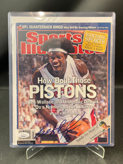 Ben Wallace Signed Sports Illustrated NBA JSA Certified Auto Detroit Pistons