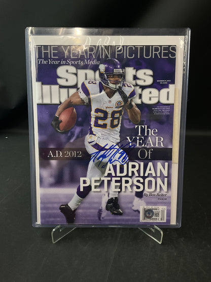 Adrian Peterson Signed Sports Illustrated NFL Beckett Certified Auto Minnesota Vikings