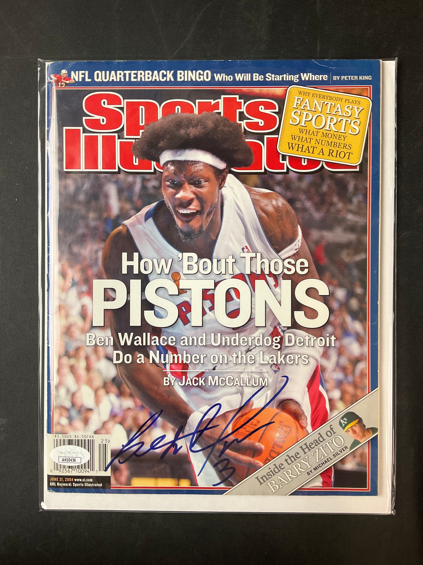 Ben Wallace Signed Sports Illustrated NBA JSA Certified Auto Detroit Pistons