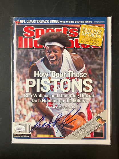 Ben Wallace Signed Sports Illustrated NBA JSA Certified Auto Detroit Pistons