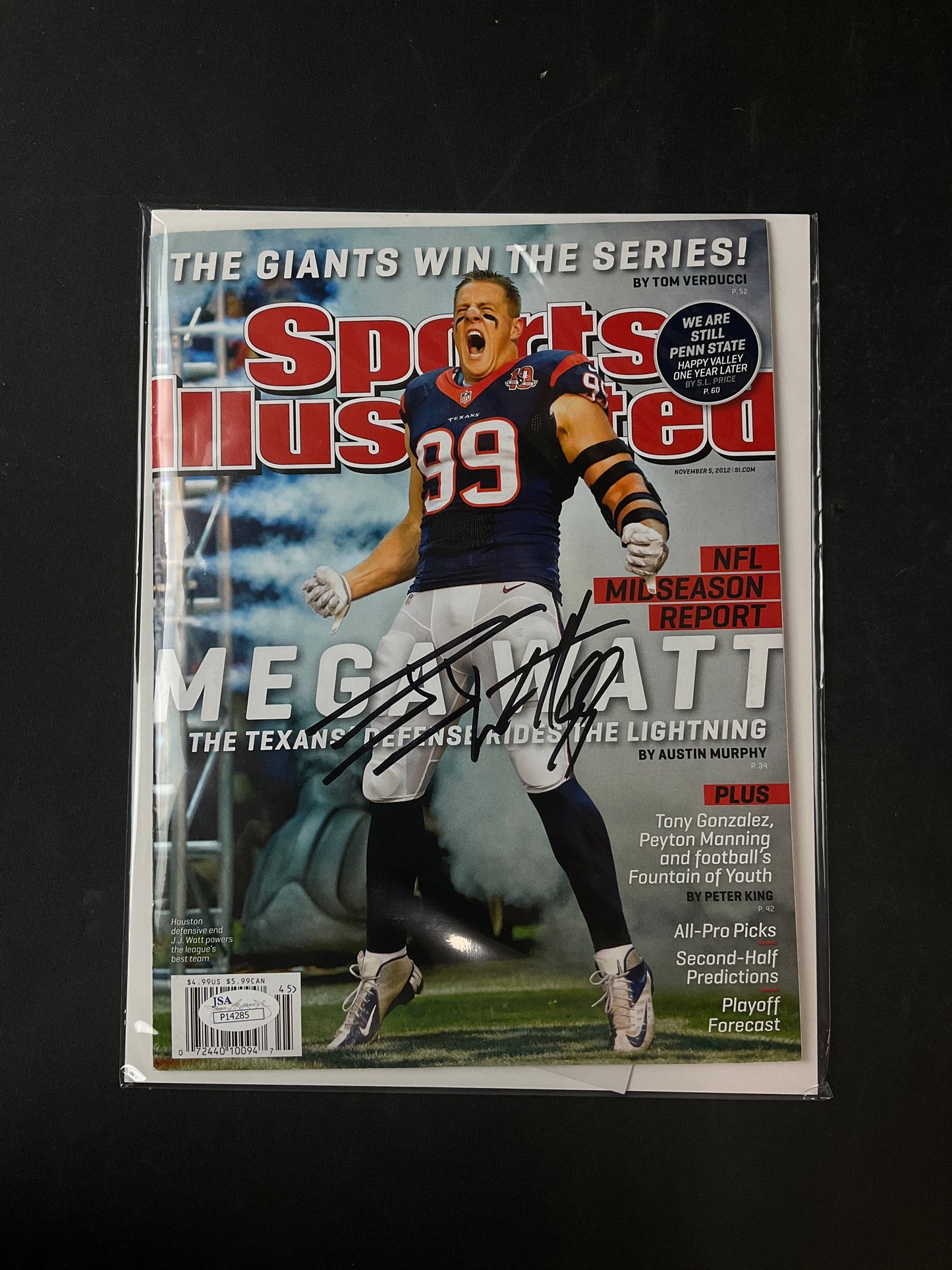 JJ Watt Signed Sports Illustrated NFL JSA Certified Auto Houston Texans