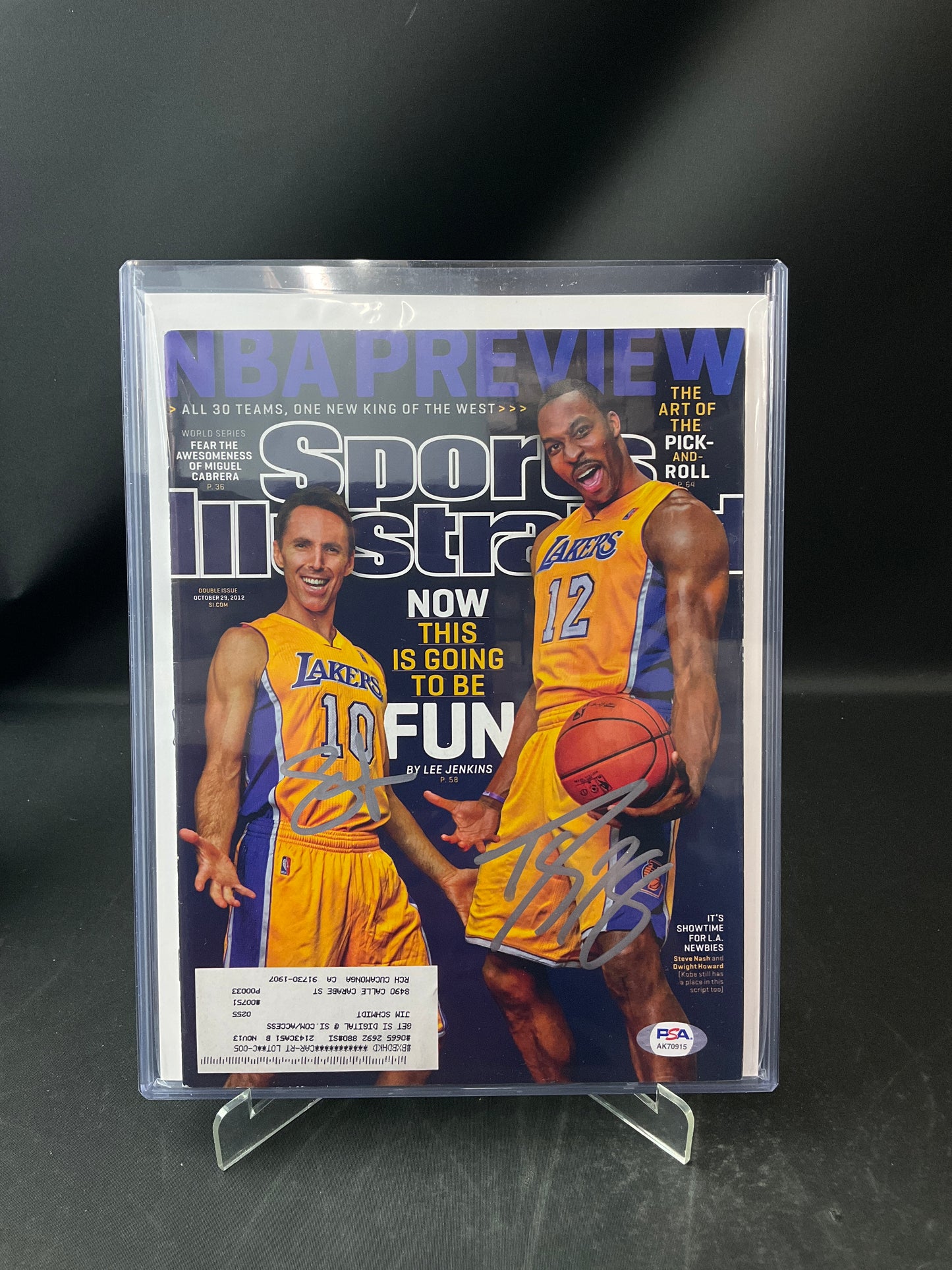 Steve Nash and Dwight Howard Signed Sports Illustrated NBA PSA Certified Auto Los Angeles Lakers